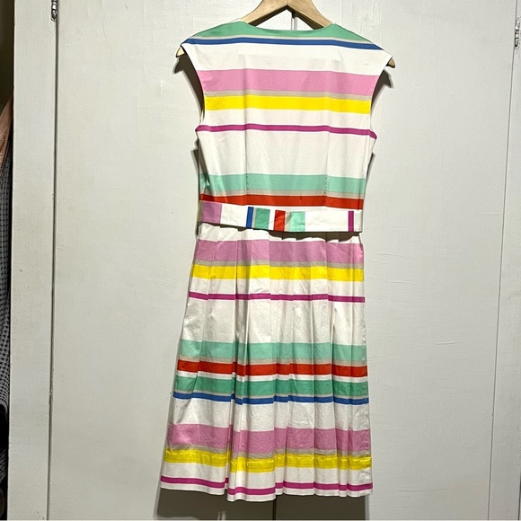 Kate Spade Multi Cape Stripe Shirtdress, Pastel Cotton Dress, Size 4 - Picture 12 of 16